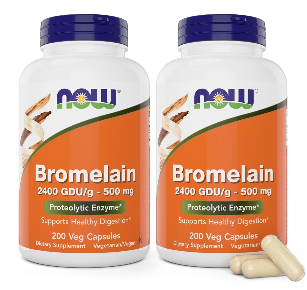 Jetzt Bromelain 500 mg, 200 Veg Kapseln (Pack von 2) Ergänzung - Non-GMO, Vegan 500mg Caps