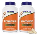 Maintenant Bromelain 500 mg, 200 Capsules de Veg (Pack of 2) Supplément - Non-OGM, Vegan 500mg Caps