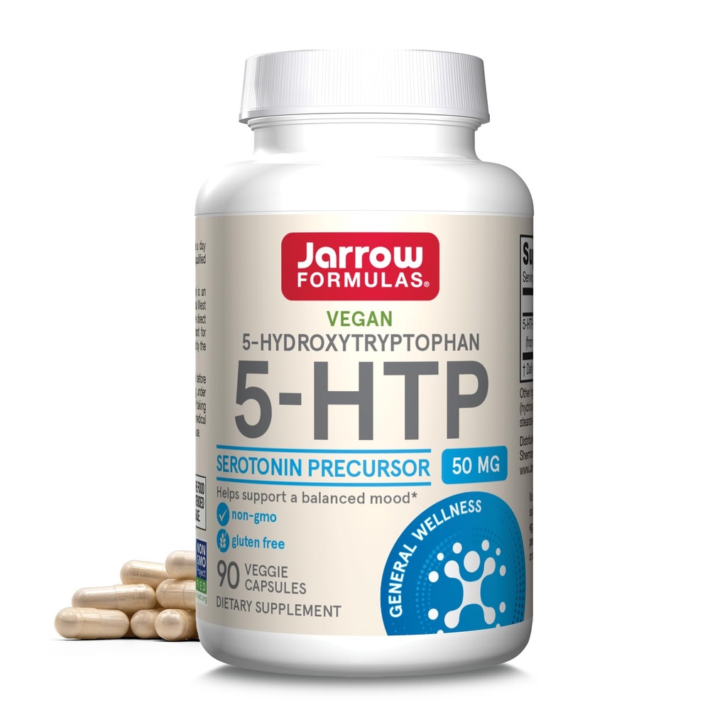 Jarrow Formulas® 5-HTP, 100 mg, Précurseur de sérotonine, 90 gélules de Veggie, 90 jours