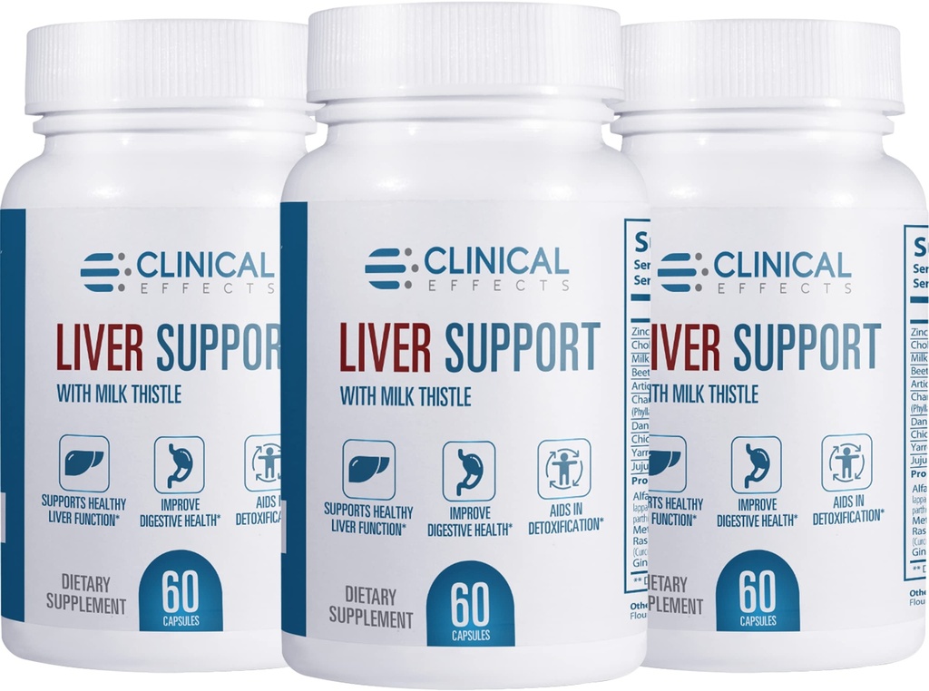 Klinische Wirkungen: Leberunterstützung - Natürliche Milchdistel und Zinkergänzung - 3 Packung - Hilft Detox und Cleanse The Liver - Unterstützt Leberfunktion und Verdauungsgesundheit - Made in USA