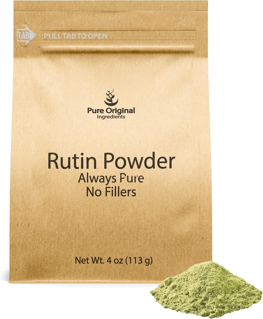 Ingrédients originaux purs Poudre de rutine (4 oz), Toujours purs, sans additifs ou remplisseurs, laboratoire vérifié