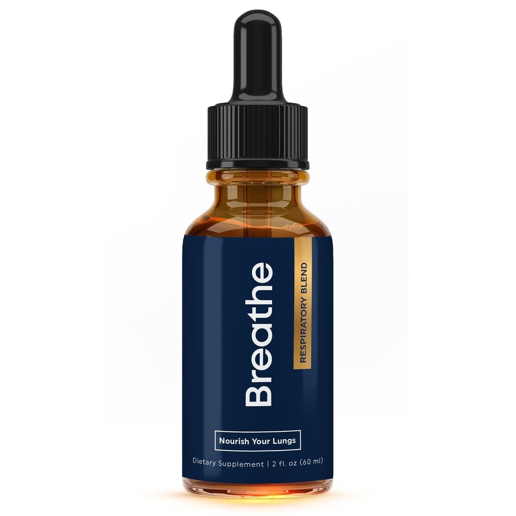 BREATHE 8-IN-1 gouttes de Mullein pour les poumons & Airways 2 fl.oz. - Extrait de feuille de menthe, thym et Mullein - Détox pulmonaire pour les fumeurs - Découper le mucus et respirer sans OGM et fabriqué aux États-Unis - 2 mois d'approvisionnement