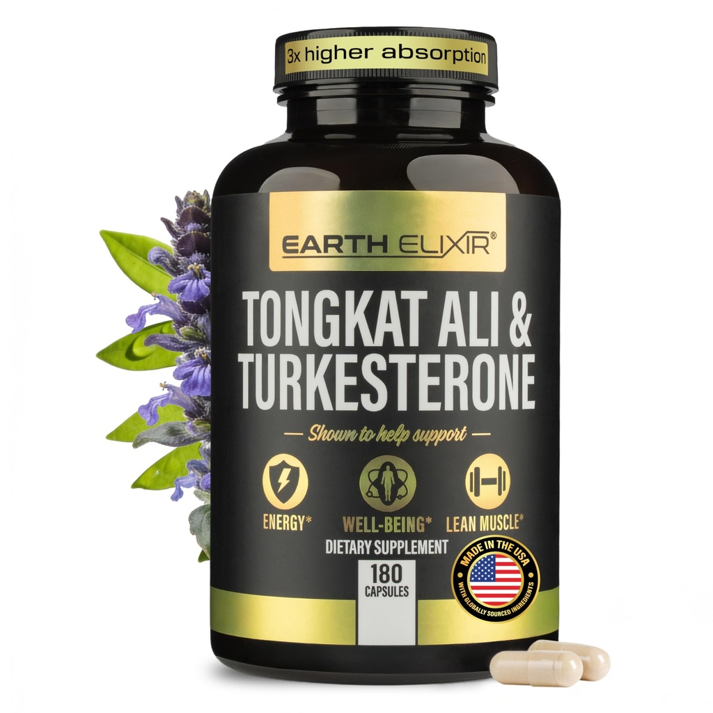 Turkesterone Tongkat Ali für Männer und Frauen – 2-in-1 Natürliche Testosteron Unterstützung für Energie und Fitness - Hochpotenz Turkesterone Ergänzung für Männer mit Tongkat Ali – Pure Non-GMO Formel