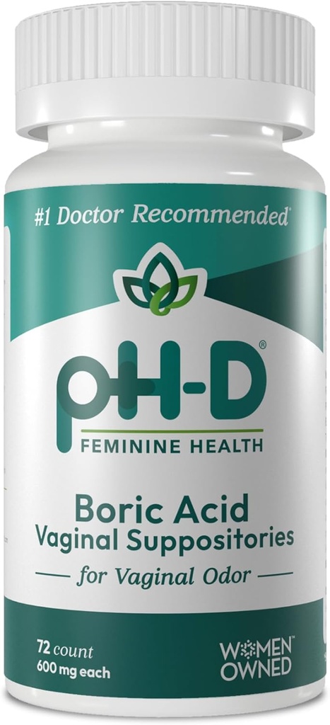pH-D Feminine Gesundheit - 600 mg Boric Acid Suppositories - Frau Eigentümer - für Vaginal Odor Verwendung - 72 Zählung