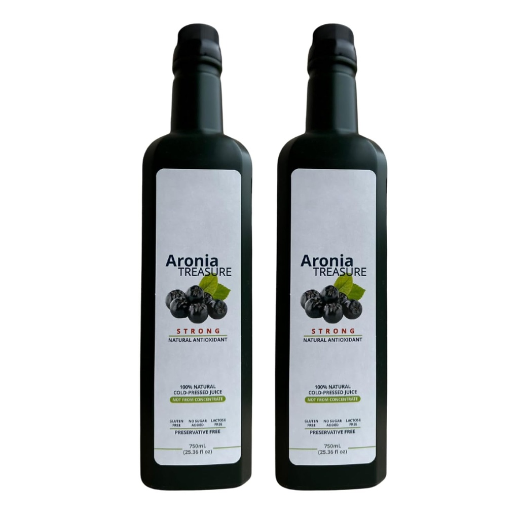 [2 x Aronia Treasure] 100% Aronia (Chokeberry) Berry Juice : 1 Monat Versorgung, 1 Schuss pro Tag