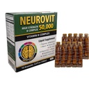 50.000 High Strength Vitamin B Complex Liquid Supplement, Brain & Nervous System Strengthening, 10 Ampullen, 3,4 fl oz (100ml), schnelle Absorption, Non-GMO, Glutenfrei