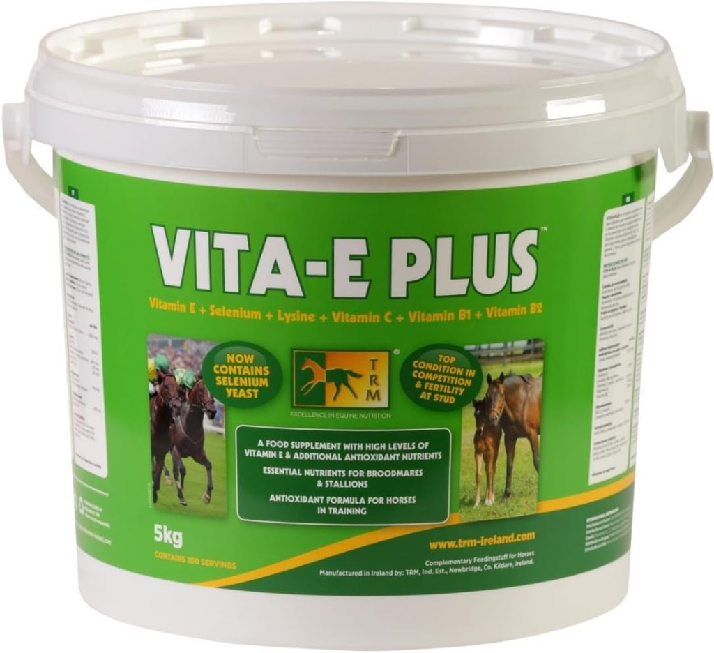 TRM Vita-E Plus Equine Pferde Futterergänzung | Vitamin E und Antioxidantien - 11 lb (5kg) - 11 lb