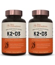 Live Conscious Vitamin K2 MK7 mit D3 Ergänzung | Knochen & Herz Gesundheit Unterstützung - Patentiertes Vitamin K & Vitamin D3 5000 IU (2-Pack)