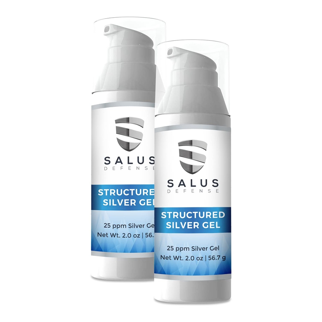 Strukturiertes Silber Gel — Nützlich für Bandagen - Natürliche Hand Sanitizer - Besser als kolloidales Silber - 2 Unze 25ppm sicher für alle. (2 Pack)