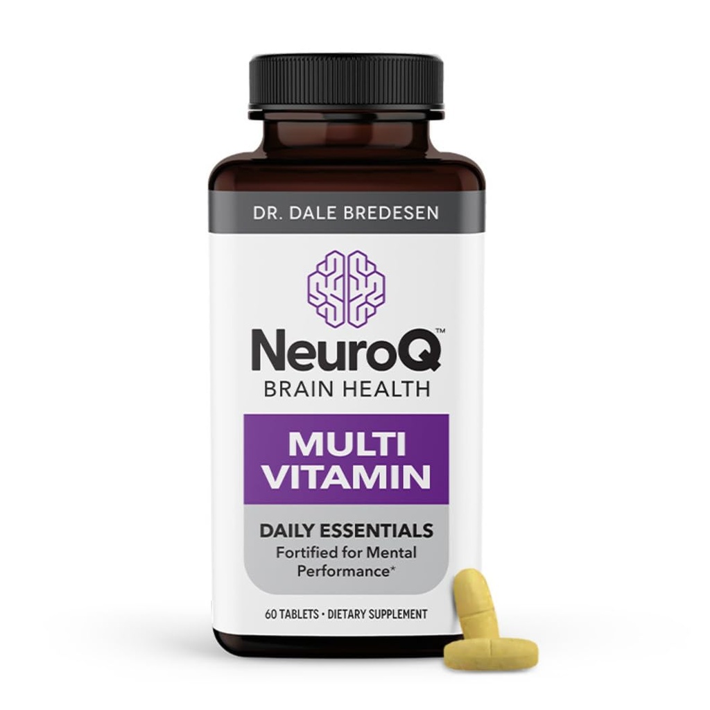 NeuroQ Daily Essentials Multivitamin – High‑Potency Brain & Body Support with Choline 550 mg, PQQ, CoQ10, Alpha Lipoic Acid – Supports Memory, Energy, Cognitive Focus & Daily Wellness – 60 Tablets