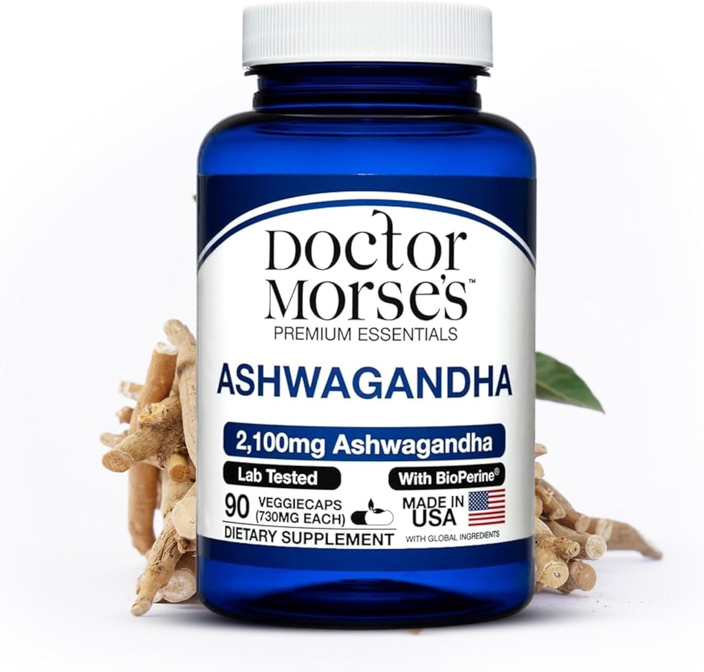 Ashwagandha 2100mg Supplement, reines Ashwagandha Pulver und Root-Extrakt, Bioperine Black Pepper, Made in FDA-Registered, NSF-zertifizierte Einrichtung, Unterstützt gesunde Stress Levels, 90 Kapseln