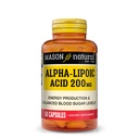 MASON NATURAL Alpha Liponsäure 200 mg, unterstützt Energieproduktion, Nahrungsergänzung, 60 Kapseln