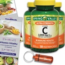 Wählen Sie Bundle Spring Valley Ultra Strength Vitamin C Kapseln Nahrungsergänzung 2.000 mg 120 Ct 3 pk (360 Gesamt) + Vitamin Guide & Pill Container (5 Artikel)!