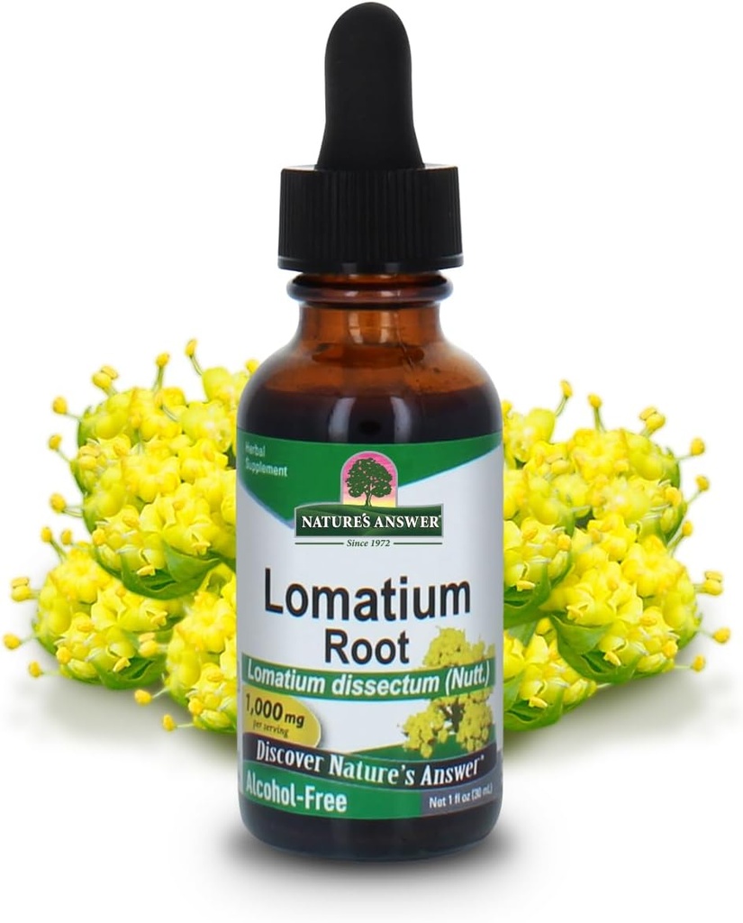 Natur Antwort Lomatium Root Alkohol kostenlos - 1000 mg - Glutenfrei - Kräuter - 1 fl oz (Pack von 2)