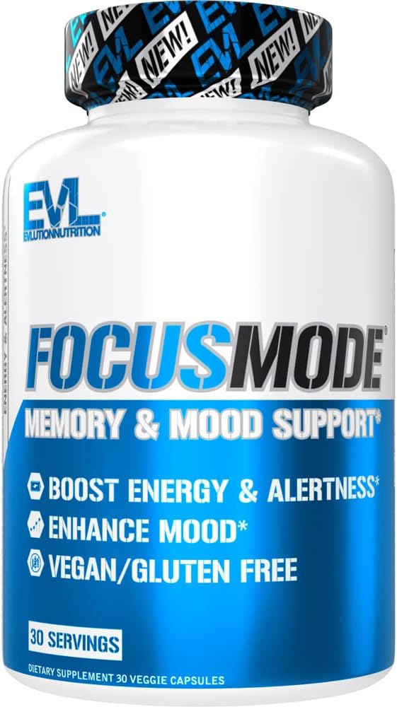 Evlution Mental Energy and Focus Supplement für Erwachsene - Nootropics Brain Support Supplement mit Koffein L Theanine Alpha GPC und Huperzine A Nutrition Focus Pills for Sustained Peak Performance