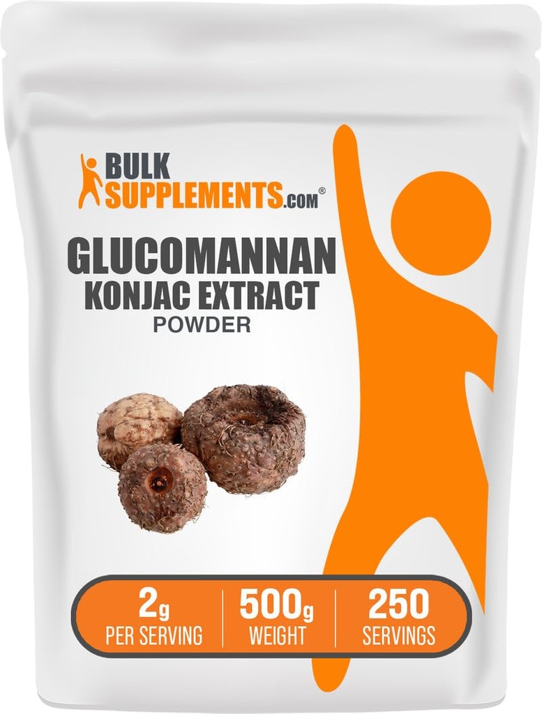 BulkSupplements.com Glucomannan Pulver - aus Konjac Wurzelextrakt Pulver, Glucomannan Ergänzungen - Glutenfrei, 2g pro Servierung, 500g (1.1 lbs) (Pack von 1)