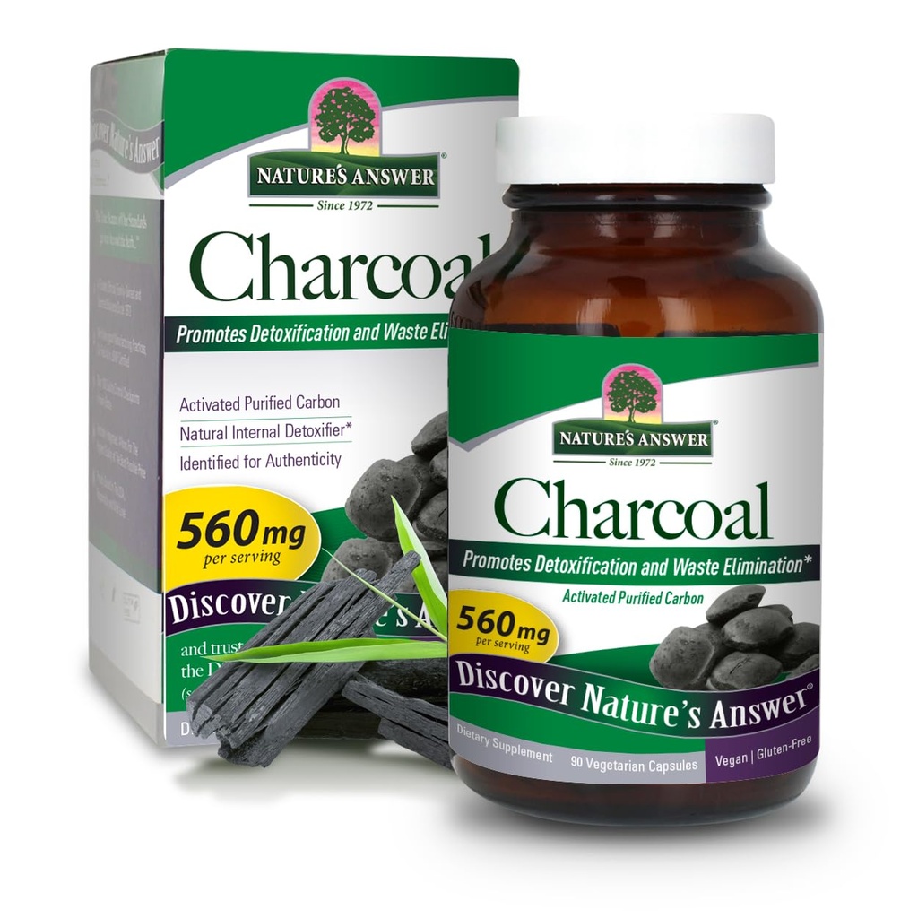 La réponse de la nature a activé le charbon de bois 90-Capsules.