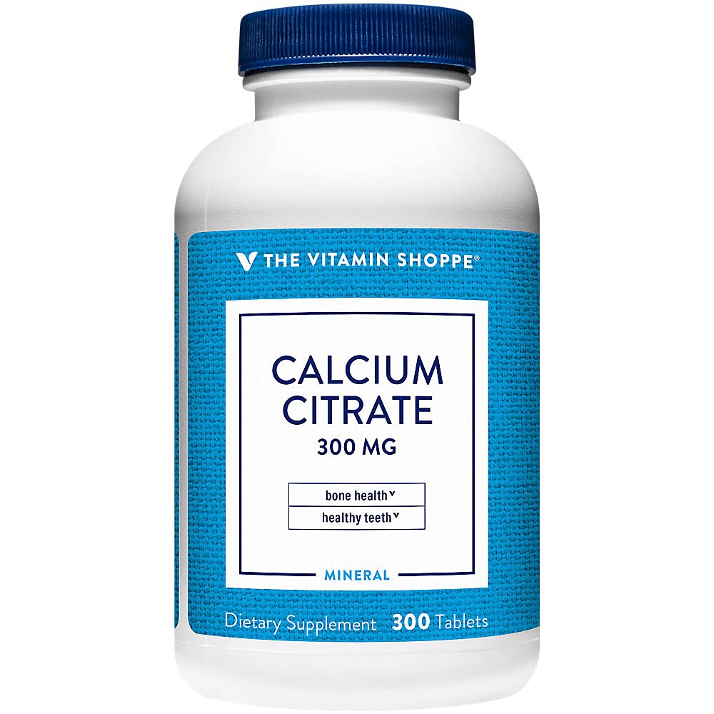 Citrate de calcium 300mg – Minéral essentiel pour la santé des os et des dents, forme bien absorbée de calcium chélaté – 100% de Citrate & Dicaclium Phosphate (300 comprimés) par le magasin de vitamines