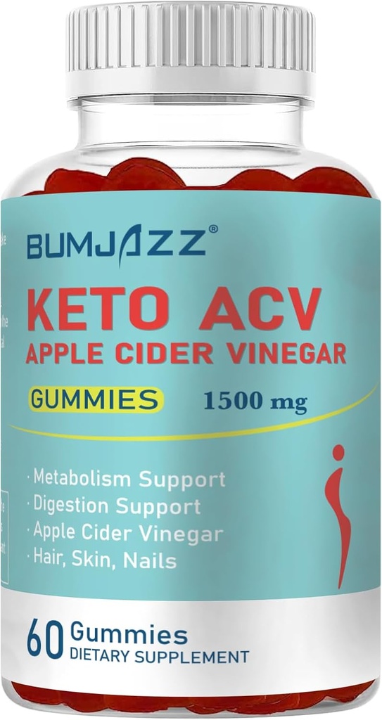 Keto ACV Gummies boost Mаtabolism with Apple cider Vinegar Suppléments kéto - sans gluten - Formule pour les hommes et les femmes - 1500mg - 60 comtes