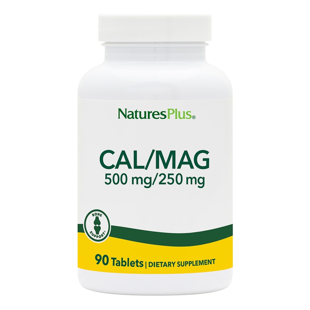 NaturesPlus Cal/Mag - 90 Vegetarische Tabletten - 500 mg Calcium & 250 mg Magnesium - 90 Portionen