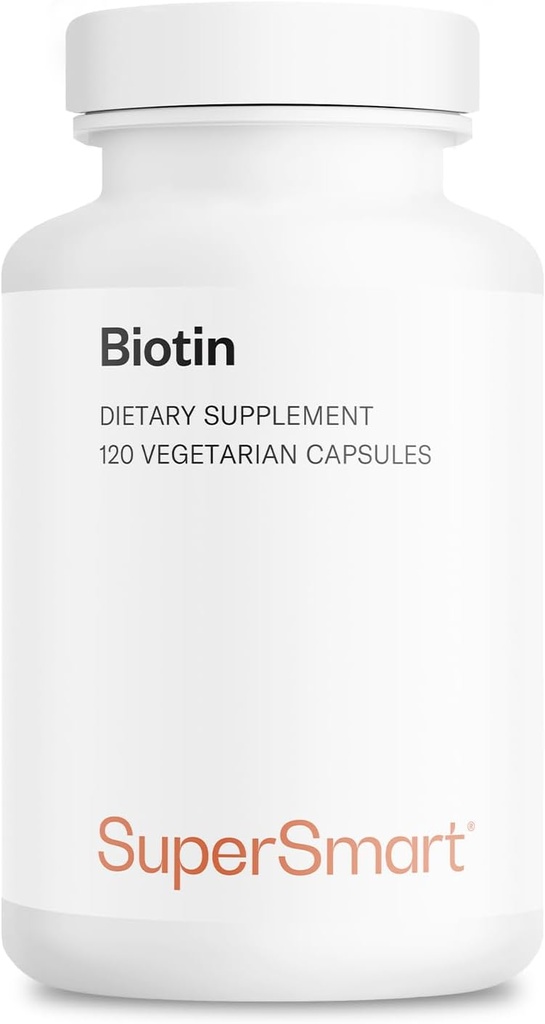Supersmart - Biotine 10 000mcg / 10g par jour (haute puissance) - Supplément de biotine Vitamine B7 - Cheveux, peau et ongles sains