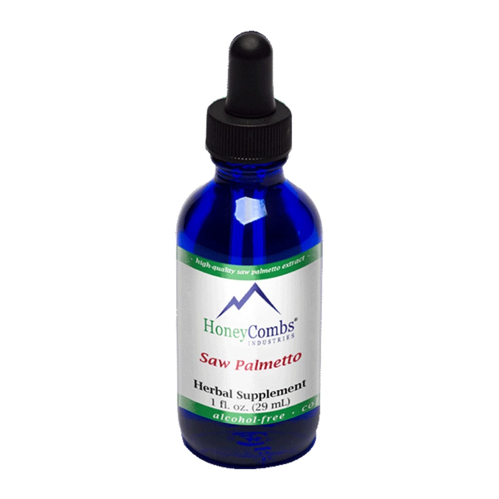 Extrait de Palmetto de HoneyCombs – Supplément à base de plantes soutient la santé urinaire et reproductive pour les hommes et les femmes – Extrait liquide de Palmetto de Saw sans alcool, pressé à froid, 1 Fl Oz