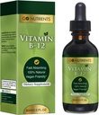 Vitamin B12 Sublingual Methylcobalamin – B-12 Liquid Drops 3000mcg, Bio Himbeer Geschmack, Vegan – Unterstützt Energie, Nerve Health & Red Blood Cell Formation - 2oz (48 Portionen)