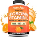 Nutrivein Premium Liposomal Vitamin C Supplement 1650mg - 180 Caps: High-Absorption High Dose Vitamin C Kapseln für Ganzkörper-Verteidigungen & Overall Well-Being