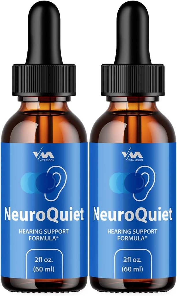 (2 Pack) NeuroQuiet Drops - Neuro Quiet Advanced Formula Hearing Support, Kognitive Gesundheit und insgesamt Wellness, 2 Monate Versorgung