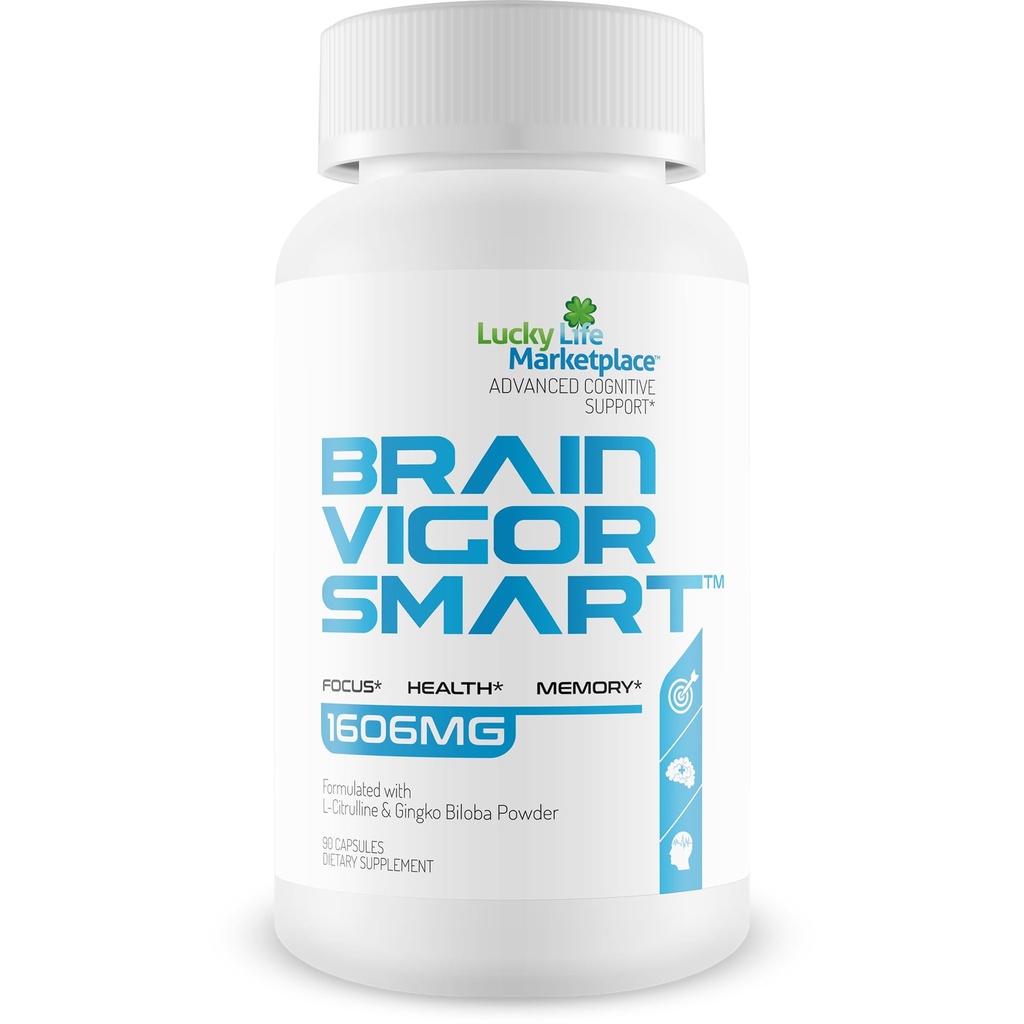 Brain Vigor Smart Brain Booster - Extra Kraftunterstützung für Fokus, Gesundheit und Gedächtnis - Verbesserte Formel aus Löwenmähnenpilz & Ginkgo Biloba - Unsere besten Brain Vigor Smart Pillen