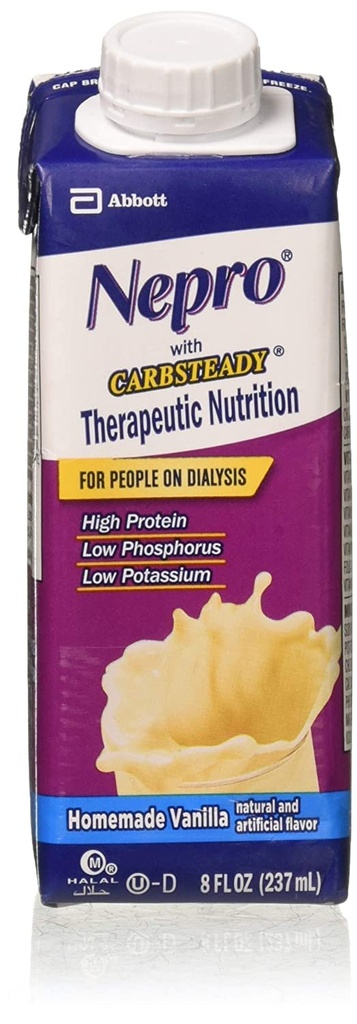 Nepro Complete Nutrition with Carb Steady Vanilla Liquid - 8 Oz / Contenants, Cas de 24 par Nepro