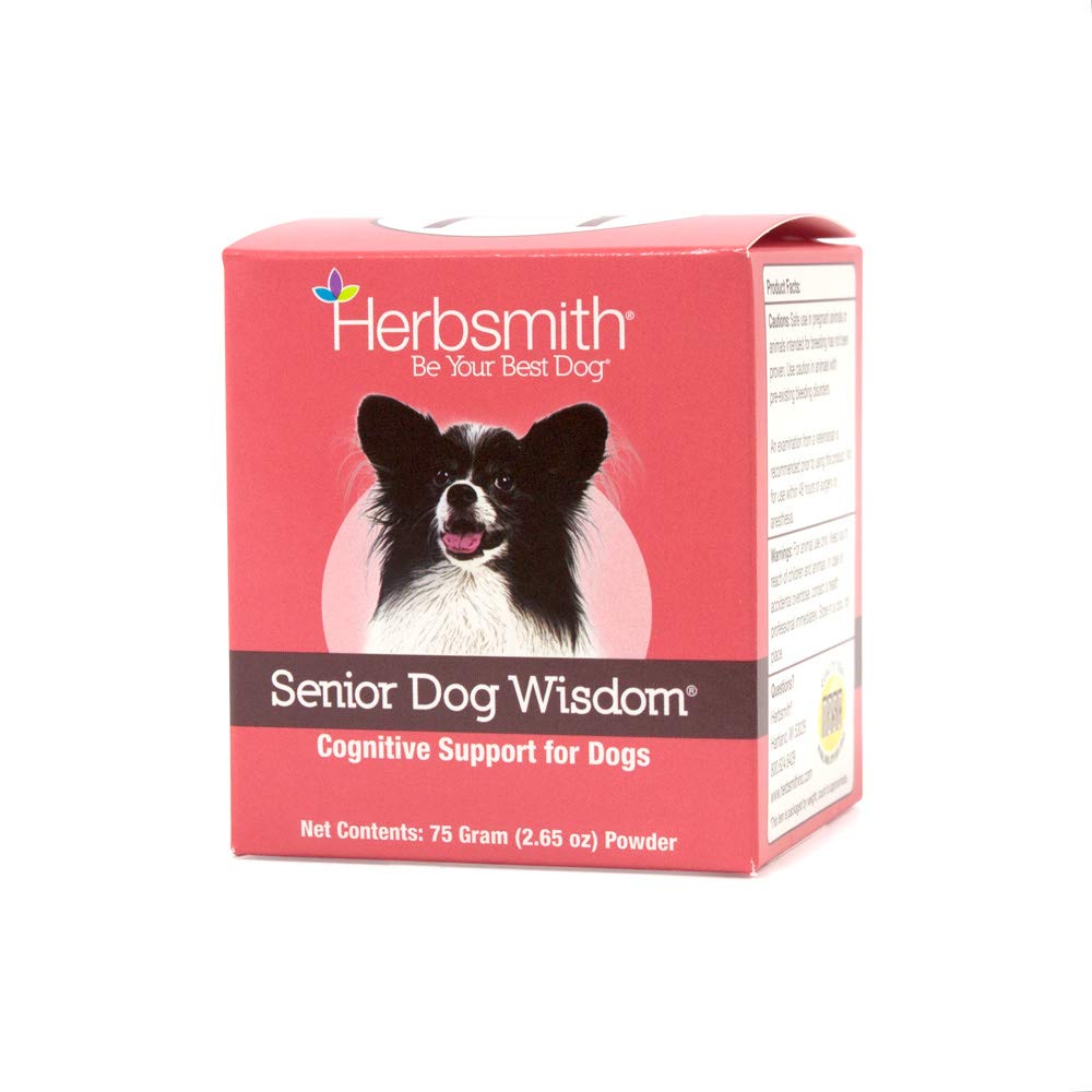 Herbsmith Senior Dog Sagesse – Supplément sur la démence des chiens – DHA pour la santé des chiens seniors - Supplément senior pour chiens- 75g