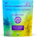 Purple Tree Organic Electrolyte Hydration Packets – Pina Colada Flavor, Sugar-Free Liquid Hydration Sticks für schnelle Rehydrierung, Daily Electrolyte Drink Mix für Dehydration Relief, 15 To-Go Packs