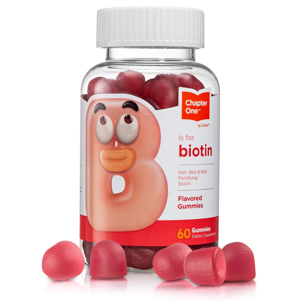 Zahler Chapitre premier Gommies biotin, peau de cheveux et ongles Biotin fortifiant, Kosher certifié, 60 Gommies aromatisés