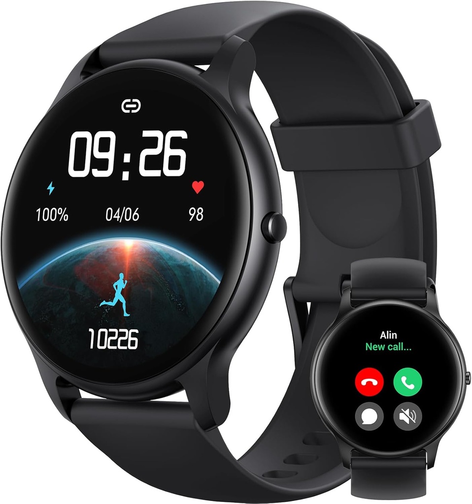 Parsonver Smart Watch für Männer Frauen (Answer/Make Calls), HD-Bildschirm Fitness Tracker IP68 Wasserdicht 100+ Sport-Modi, Herzfrequenz Schlaf-Monitor, Pedometer, Smartwatch für Android Phones/iPhone Kompatibel