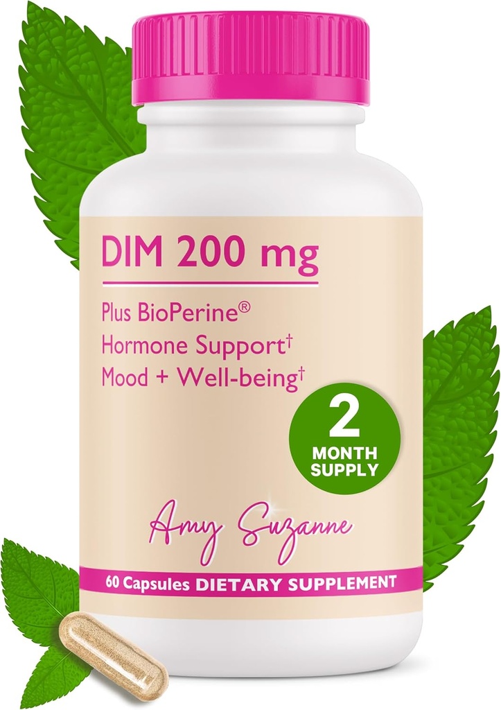 200 DIM-Ergänzung für Damen - Estrogen Metabolismus und Hormon-Harmonie für Menopause, Perimenopause & PMS-Unterstützung - DIM Plus Bioperine für Stimmungsunterstützung - 60 Tage Versorgung, Vegan