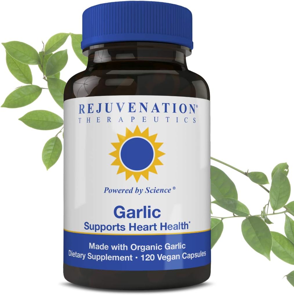 Rejuvenation Therapeutics Pure Organic Garlic – Herz-Gesundheit & Immunsystem Unterstützung (120 Vegan Kapseln)