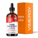 Vimergy Total Immun Blend* Flüssige Ergänzung, 57 Servieren Fast-Absorbierende Immununterstützung – All-Season, Zink, Thyme und Mullein Drops Non-GMO, Vegan, USDA Organic, Immunität Unterstützung für Erwachsene (115 mL)