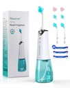 Nasal Bewässerungssystem, Cordless Nasal Rinse Maschine für Sinus Relief & Nasal Care, Electric Neti Pot mit 6 Tipps und 40 Salzpackungen Nasal Bewässerung Sinus Rinse System Kit für Erwachsene & Kinder