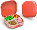 Daily Pill Organizer 4 Compartiments, Petite Pill Box Portable Travel Pill Case, Mini Pill Container pour Purse Pocket, Compact Travel Medicine Organizer pour la vitamine, l'huile de foie de morue, Supplément (Pink)