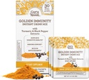 GuruNanda Golden Immunity Instant Drink Mix mit Turmeric & Black Pepper - Reich an Antioxidantien zur Unterstützung Immunsystem & Verdauungs-Gesundheit - Saffron & Mandel geflammt, On-The-Go Sachets (30 Count)