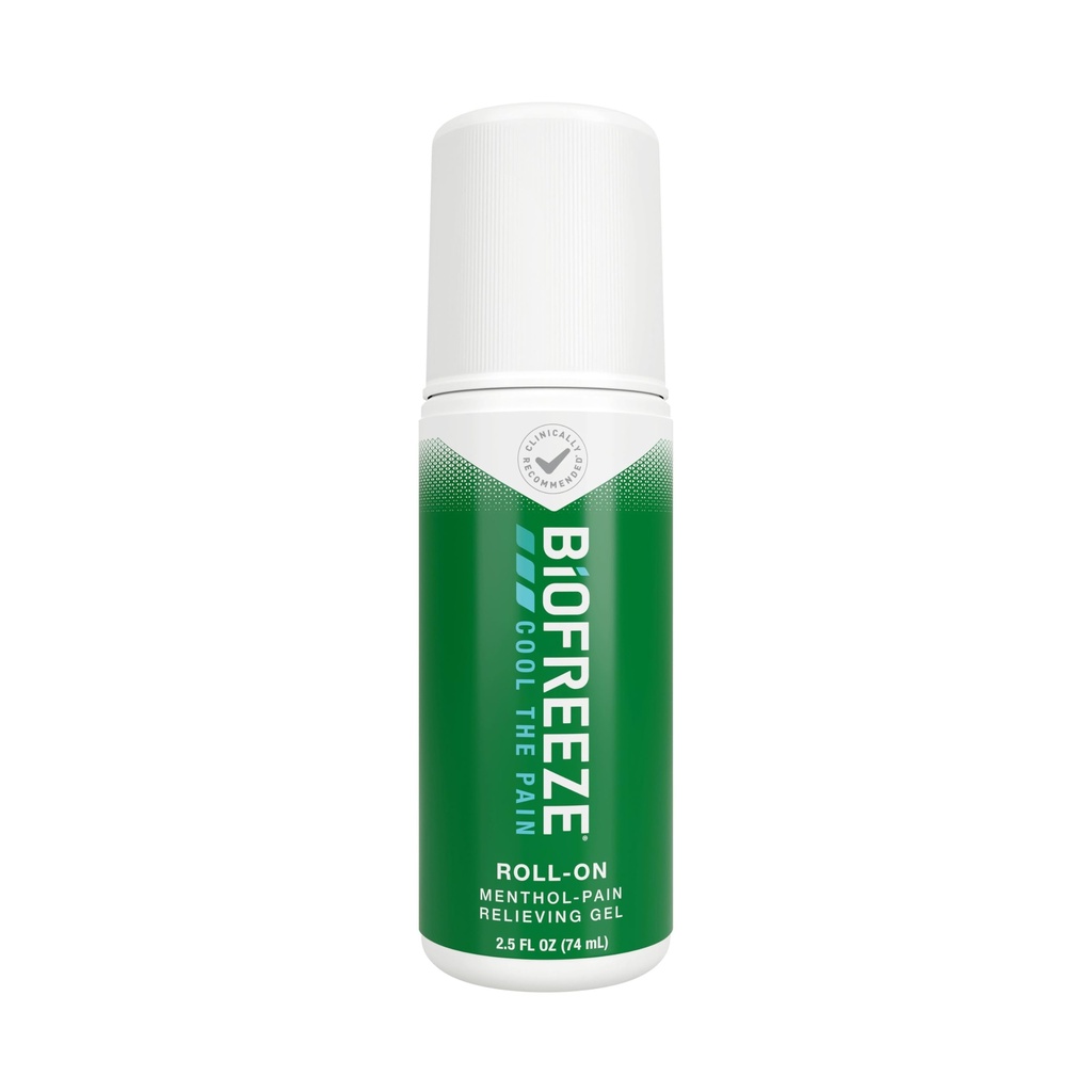 Biogel Roll On Pain Relief, Knee & Lower Back Relief, Arthrite Pain Relief, Soulagement musculaire douloureux, Soulagement de la douleur au cou, Douleurs articulaires de refroidissement, SAF Admissible, Gel Mentol 2,5 Fl Oz
