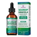 2 Pack Soursop Graviola Blatt Extrakt flüssige Tropfen Ergänzung mit irischem Meer Mooss & Turmeric für zelluläre Unterstützung, Immunsystem Boost, Leber Gesundheit, Soursop Bitters Liquid 60-Tag Versorgung 4 FL OZ