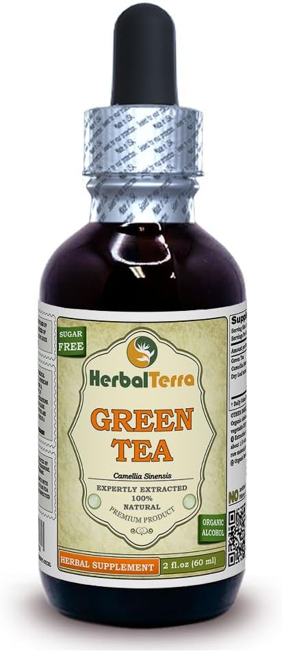 Kräuter Terra LLC Grüner Tee (Camellia Sinensis) Tinktur, Organic Dried Leaves Liquid Extract 2 oz