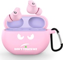 CACOE Silicone Case Cover für Beats Studio Buds/Beats Studio Buds + 2023,Protective Skin Beats Studio Buds Cases Shockproof Cute Funny Print Zubehör mit Keychain(Pink)