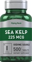 Piping Rock Sea Kelp Ergänzungen | 225mcg | 500 Tabletten | Non-GMO, Glutenfrei