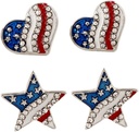 PRETYZOOM Patriotische Ohrringe American Flag Eardrop für Frauen Schmuck Eardrop Leichte modische Partei Zubehör