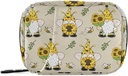 Gnome Bees Pill Box 7 Day Pill Case Travel Pill Organizer Bag with Zipper Portable Weekly Vitamin Medicine Supporter Pouch Bag