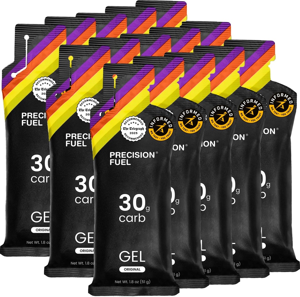 Precision Fuel 30 Energy Gels - Mild, Neutral Flavour Running Gels für Endurance Athletes, 30g Kohlenhydrat, einfach zu verstauen, perfekt für Running & Long-Duration Sports (Pack mit 15)