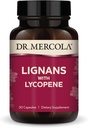 Dr. Mercola Lignans mit Lycopin-Ergänzung, 30 Servierungen (30 Kapseln), Non GMO, Soy Free, Glutenfrei